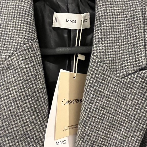 NWT Mango Houndstooth Wool-blend blazer XL - Picture 4 of 6